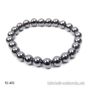 Armband Hämatit 8 mm, elastisch 18,5 - 19 cm