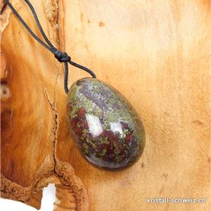 1 YONI Ei Drachen Jaspis - Dragon Stone 4,5 x 3 cm. Grösse L. GEBOHRT