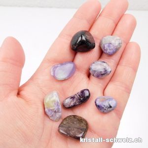 8 x Charoit violett-beige-schwarz. Einzellos 19,5 Gramm