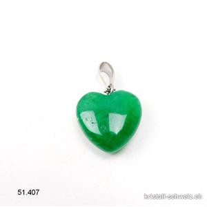 Anhänger Jade Serpentin grün Herz 1,5 cm. SONDERANGEBOT