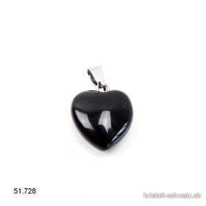 Anhänger Onyx schwarz Herz 1,5 cm mit Metallöse