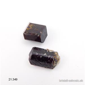 Turmalin braun - Dravit, Doppelender roh 1,8 - 2 cm / 6 - 7 Gramm
