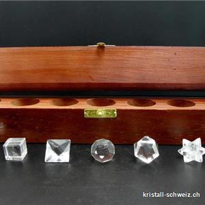 7 platonischen Körper Bergkristall 1,3 bis 2 cm