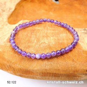 Armband Amethyst 4,5 mm, elastisch 19 cm. Grösse L