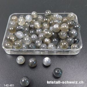 Mondstein grau, Kugel gelocht 5,5 - 6 mm