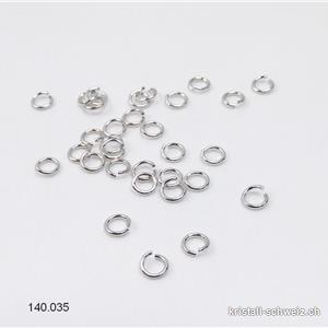 Ring offen 4,5 x 0,7 mm aus 925 Silber rhodiniert