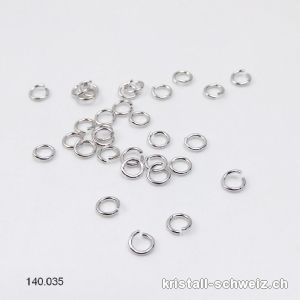 Ring offen 5 x 0,8 mm aus 925 Silber Rhodiniert. Sonderangebot