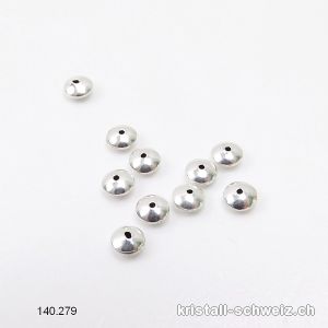 Rondelle aus 925 Silber 4 x 2 mm / Bohrung 0,5 mm
