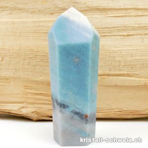 Blau Quarz mit Troilit, Obelisk 12,5 cm. Unikat 279 Gramm