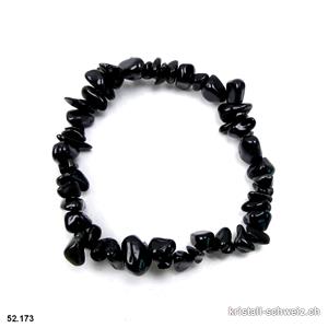 Armband Obsidian schwarz 18-19 cm. Gr. M-L