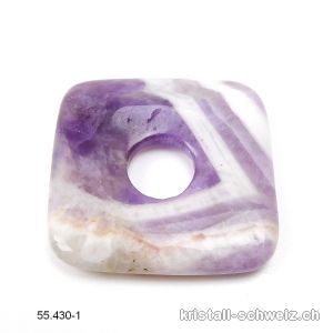 Amethyst Chevron, Donut quadratisch 3,5 cm. Unikat