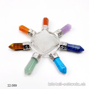 7 Chakren, Pyramid Energiespender mit 7 Spitzen. Ca. 8 cm