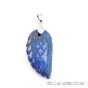 Anhänger Lapislazuli, Engelsflügel mit Metallöse 3 cm