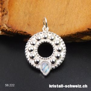 Anhänger Regenbogen Mondstein aus 925 Silber