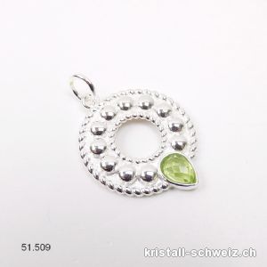 Anhänger Peridot - Olivin facettiert aus 925er Silber