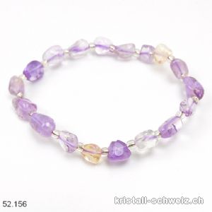 Armband Amethyst hell u. Citrin 5 - 8 mm / 17,5 - 18 cm. Grösse SM