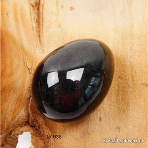 1 YONI Ei Obsidian Silber 5 x 3,7 cm. Grösse L. UNGEBOHRT. Sonderangebot