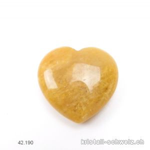 Herz Jade gelb-beige 3 x 3 x 1,2 cm. AB-Qual. SONDERANGEBOT