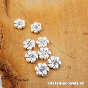 Zwischenteil BLUME Metall versilbert 10 mm x dick. 3 mm