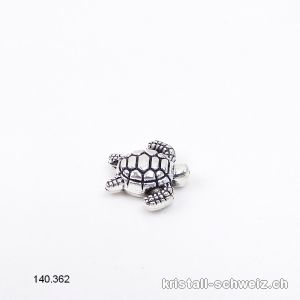 Zwischenteil Schildkröte aus Metall versilbert 10 x 10 x dick. 3,5 mm