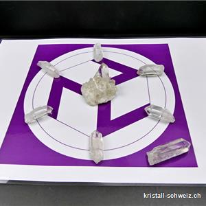 Komplette Reiki Set mit Kristalle und Raster Anthakarana A4. Unikat