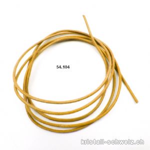 Lederband Gelb-Bernsteinfarben, 1,5 mm /1 Meter