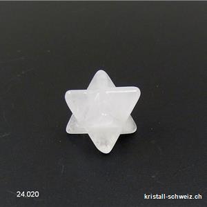 Klein Merkaba Bergkristall weiss, diagonal 2 cm x dick. 1,2 cm. SONDERANGEBOT