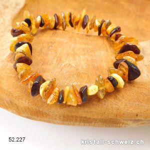 Armband Bernstein Mix-Farben 8 - 12 mm, elastisch 18 - 19 cm. SONDERANGEBOT