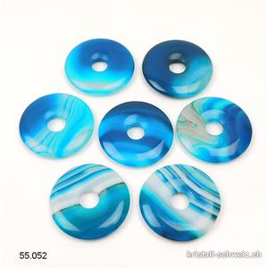 Achat blau gestreift, Donut 3 cm