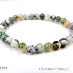 Armband Achat Baumachat - Moosachat 6 - 6,5 mm / 18,5 - 19 cm