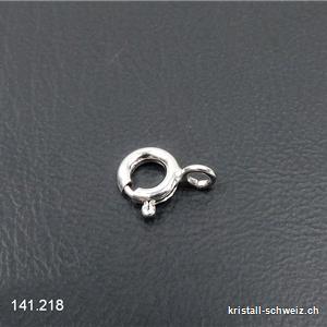 Federring 6 mm mit fester Oese offen aus 925 Silber