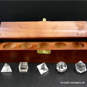 5 Platonische Körper Bergkristall 1,4 bis 1,7 cm