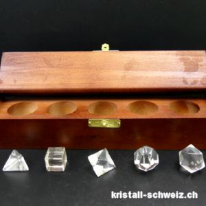 5 Platonische Körper Bergkristall 1,4 bis 1,7 cm