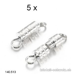 5 x Schraubverschluss mit 2 offenen Oesen, aus Metall