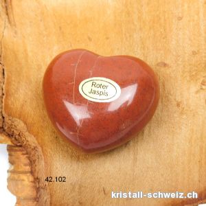 Herz Jaspis rot 4,5 x 4 x 2,3 cm, bauchig. SONDERANGEBOT