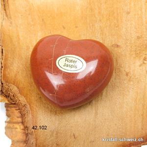 Herz Jaspis rot - ocker bauchig 4,5 x 4 x 2,5 cm / 64 bis 68 Gramm. SONDERANGEBOT