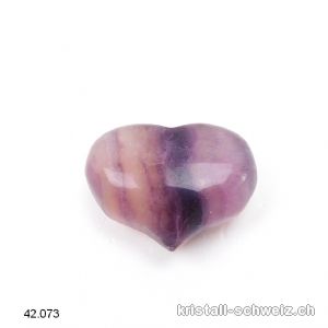 Herz Fluorit violett 2,5 x 1,5 - 2 cm, bauchig