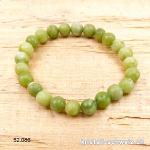 Armband Jade Serpentin 8 mm, elastisch 17 - 17,5 cm. Grösse S-M. SONDERANGEBOT