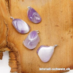 Anhänger Amethyst-Quarz - Chevron Amethyst hell 2 - 3 cm an Silberöse. SONDERANGEBOT