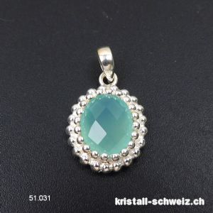 Anhänger Chalcedon Aqua facettiert aus 925 Silber