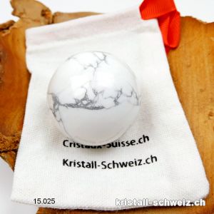 1 Massagekugel Magnesit - Howlith weiss 4 cm 