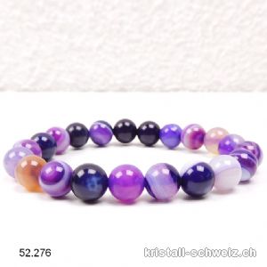 Armband Achat violet 8 mm, elastisch 18 - 18,5 cm. Grösse M