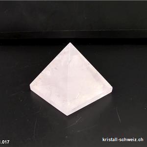 Pyramid sehr heller Rosenquarz, Basis 4,3 cm x H. 3,8 cm. Unikat
