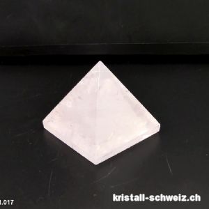 Pyramid sehr heller Rosenquarz, Basis 4,3 cm x H. 3,8 cm. Unikat