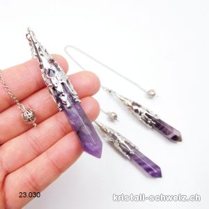 Pendel Amethyst facettiert mit Dekor 7 cm