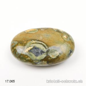 Rhyolith Regenwald braun - grün, Antistress Linsenstein 4,5 x 3 cm