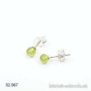 Ohrstecker Peridot facettiert 4 - 4,5 mm aus 925er Silber