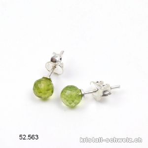 Ohrstecker Peridot facettiert 5 - 6 mm aus 925er Silber