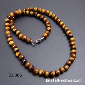 Halskette Tigerauge 6 mm / 45 cm