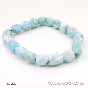 Armband Larimar Nuggets facettiert 8 - 10 mm, elastisch 18 - 19 cm. Sonderangebot